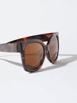 PARFOIS Kunststoff Sonnenbrille|Runde Sonnenbrille>Quadratische Sonnenbrille In Schildpattoptik Braun