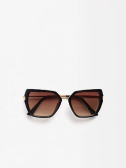 PARFOIS Printed>Quadratische Sonnenbrille Schwarz
