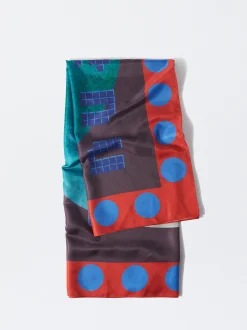 PARFOIS Schals|Schals>Quadratisches Halstuch Mit Print Bordeaux
