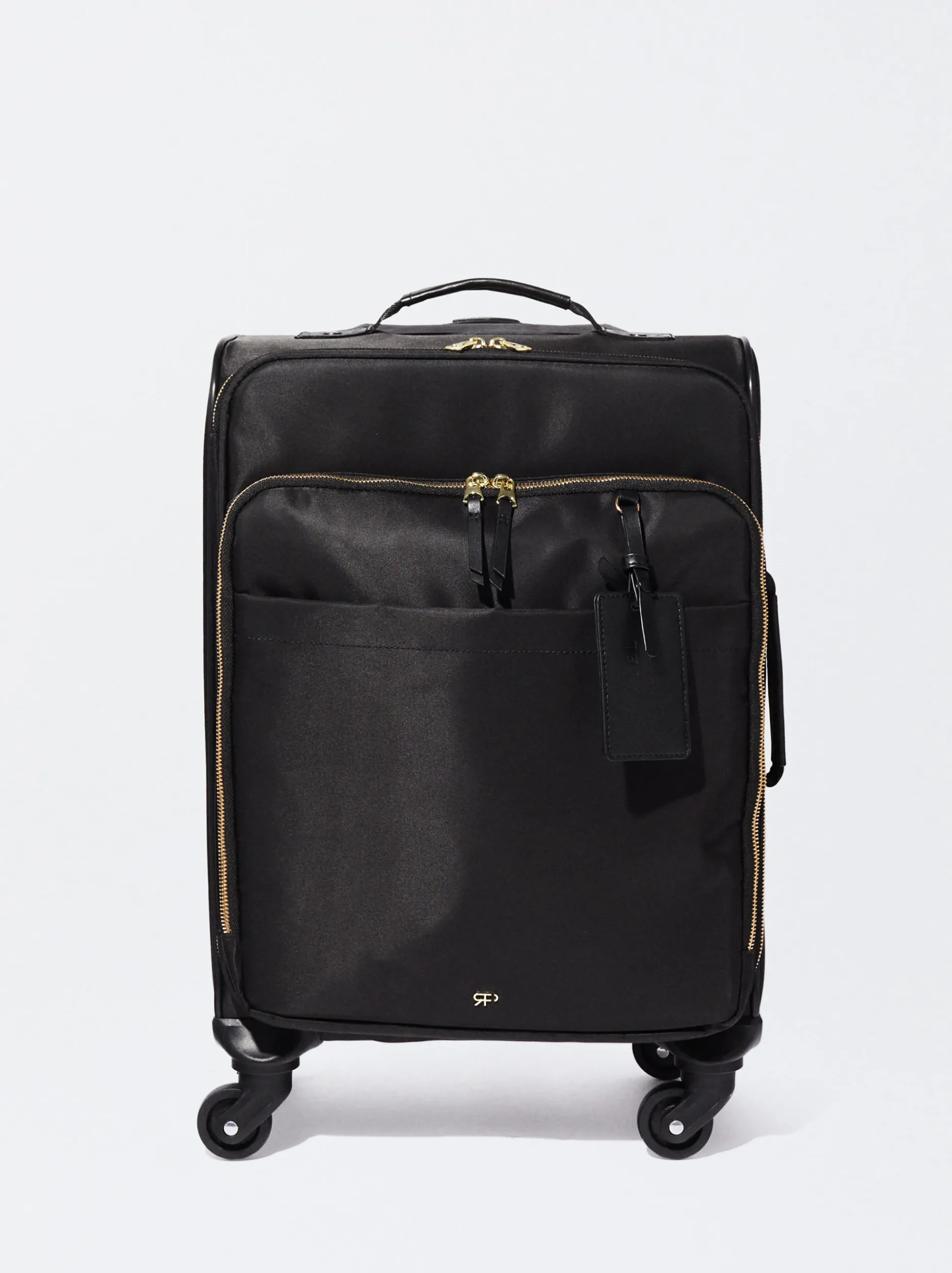 PARFOIS Grosse Taschen|Aktentaschen>Reisetrolley Aus Nylon Mit Anhänger Schwarz