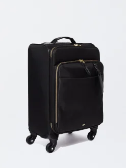 PARFOIS Grosse Taschen|Aktentaschen>Reisetrolley Aus Nylon Mit Anh&auml;nger Schwarz