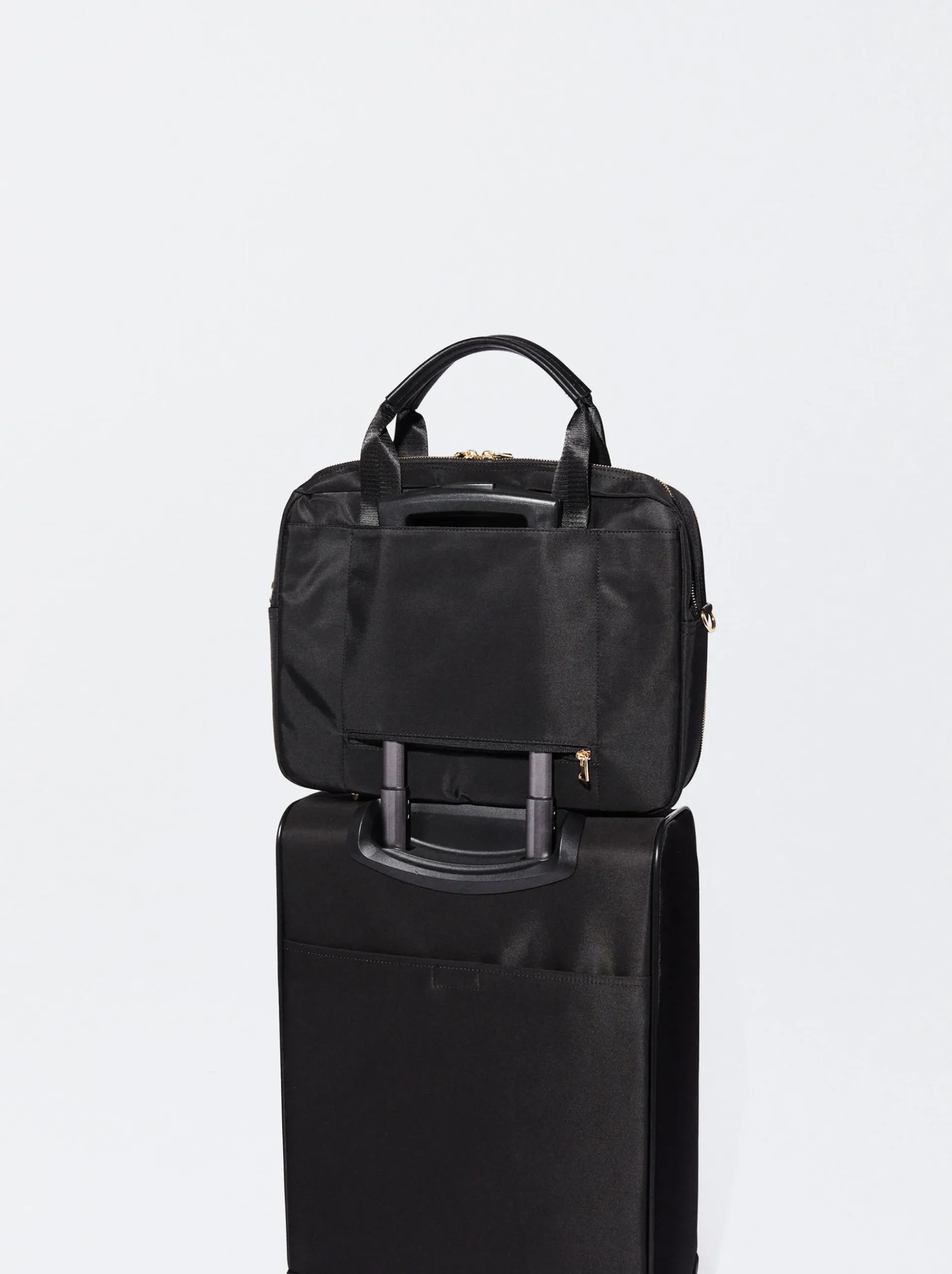 PARFOIS Grosse Taschen|Aktentaschen>Reisetrolley Aus Nylon Mit Anhänger Schwarz