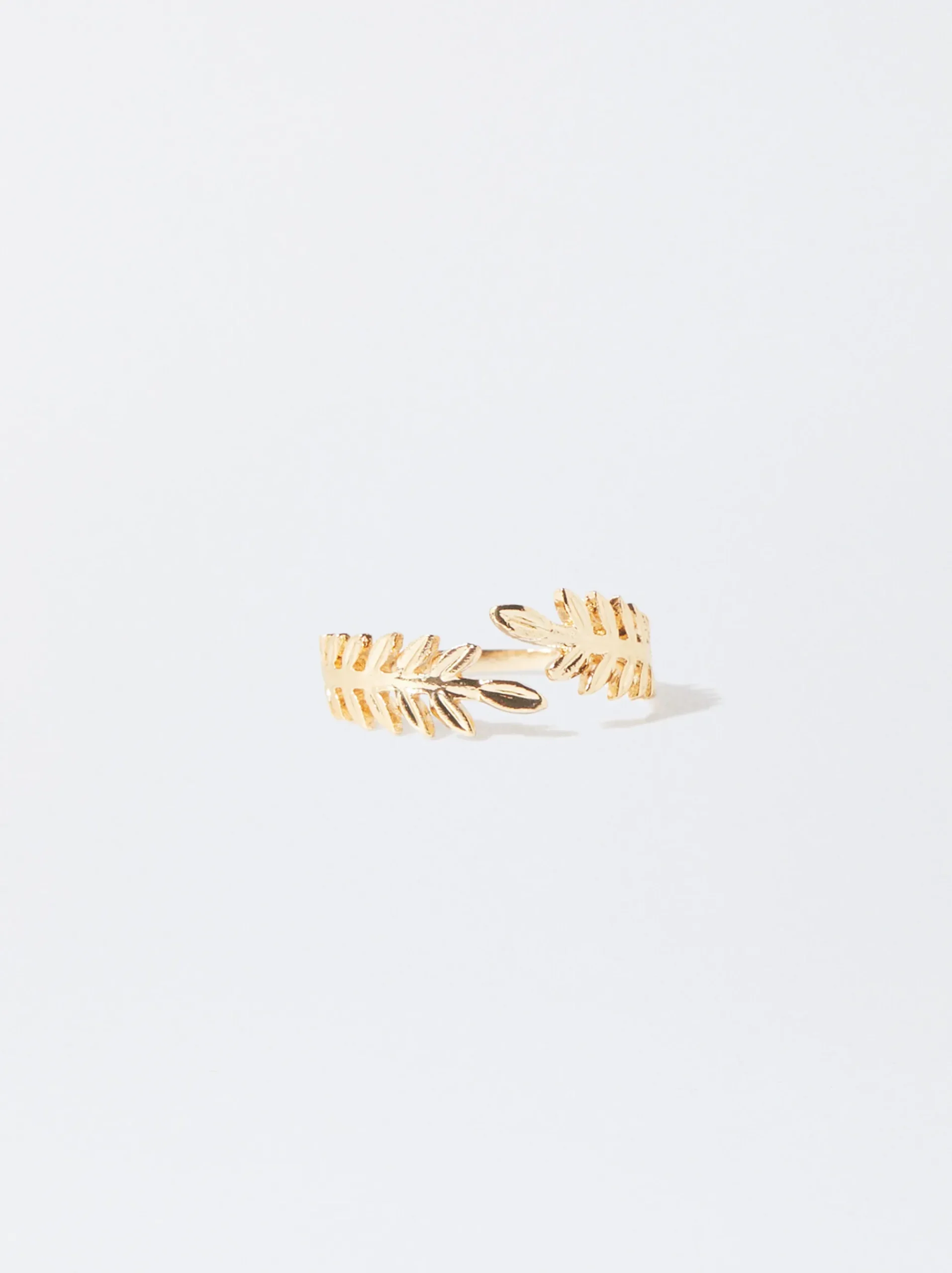 PARFOIS Raffinierter Modeschmuck|Kurze Ohrringe>Ring Mit Blatt Golden