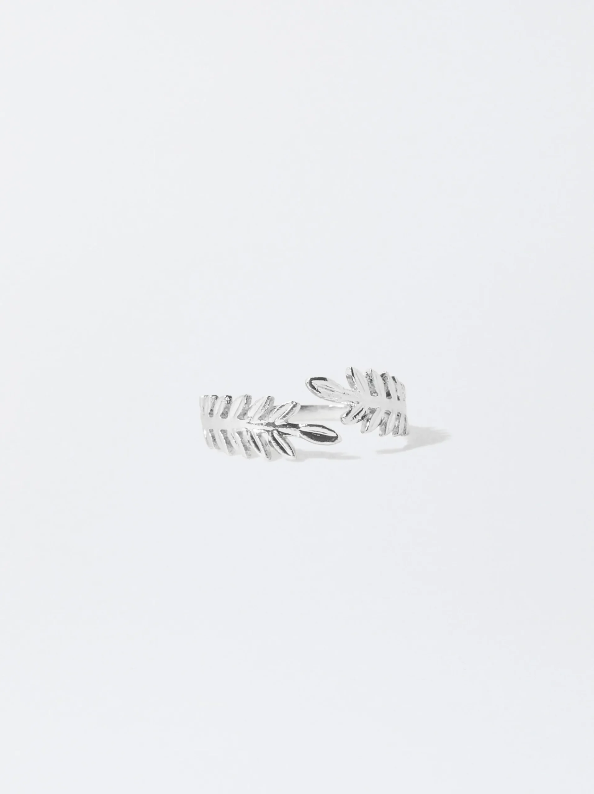 PARFOIS Raffinierter Modeschmuck|Kurze Ohrringe>Ring Mit Blatt Silber