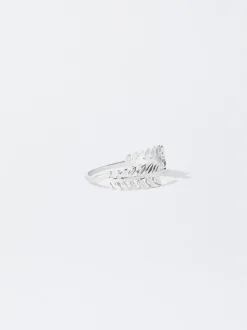 PARFOIS Raffinierter Modeschmuck|Kurze Ohrringe>Ring Mit Blatt Silber
