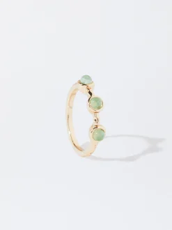 PARFOIS Basics|Strick>Ring Mit Edelsteinen Gr&uuml;n