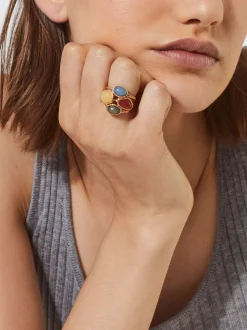 PARFOIS Basics|Strick>Ring Mit Edelsteinen Mehrfarbig
