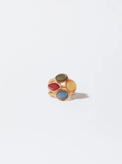 PARFOIS Basics|Strick>Ring Mit Edelsteinen Mehrfarbig