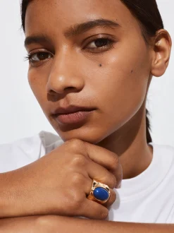PARFOIS Basics|Strick>Ring Mit Edelsteinen Blau