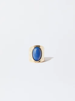 PARFOIS Basics|Strick>Ring Mit Edelsteinen Blau