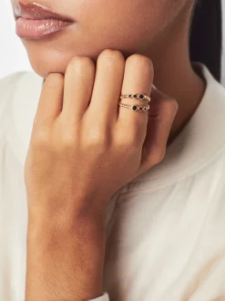 PARFOIS Basics|Strick>Ring Mit Edelsteinen Schwarz