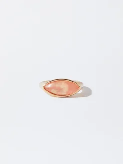 PARFOIS Basics|Strick>Ring Mit Edelsteinen Koralle