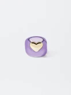 PARFOIS Basics|Hemden>Ring Mit Harz Violett