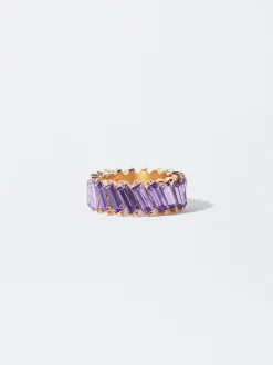 PARFOIS Basics|Strick>Ring Mit Harz Violett