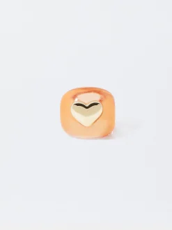 PARFOIS Basics|Strick>Ring Mit Harz Orange
