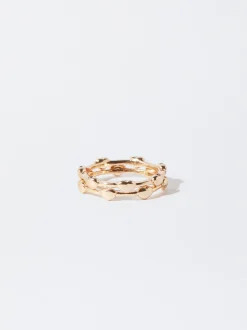 PARFOIS Basics|Strick>Ring Mit Herz Golden