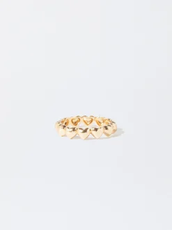 PARFOIS Raffinierter Modeschmuck|Lange Ohrringe>Ring Mit Herz Golden