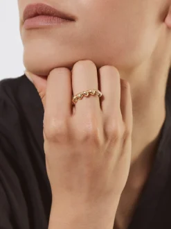 PARFOIS Raffinierter Modeschmuck|Lange Ohrringe>Ring Mit Herz Golden