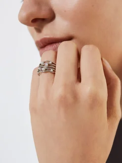 PARFOIS Lange Ohrringe|Trend Collection>Ring Mit Kunstperlen Silber