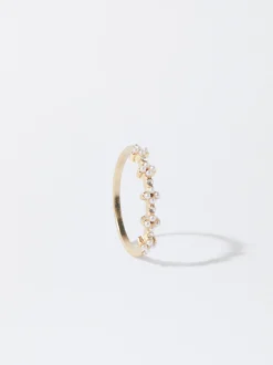 PARFOIS Raffinierter Modeschmuck|Kurze Ohrringe>Ring Mit Kunstperlen Golden
