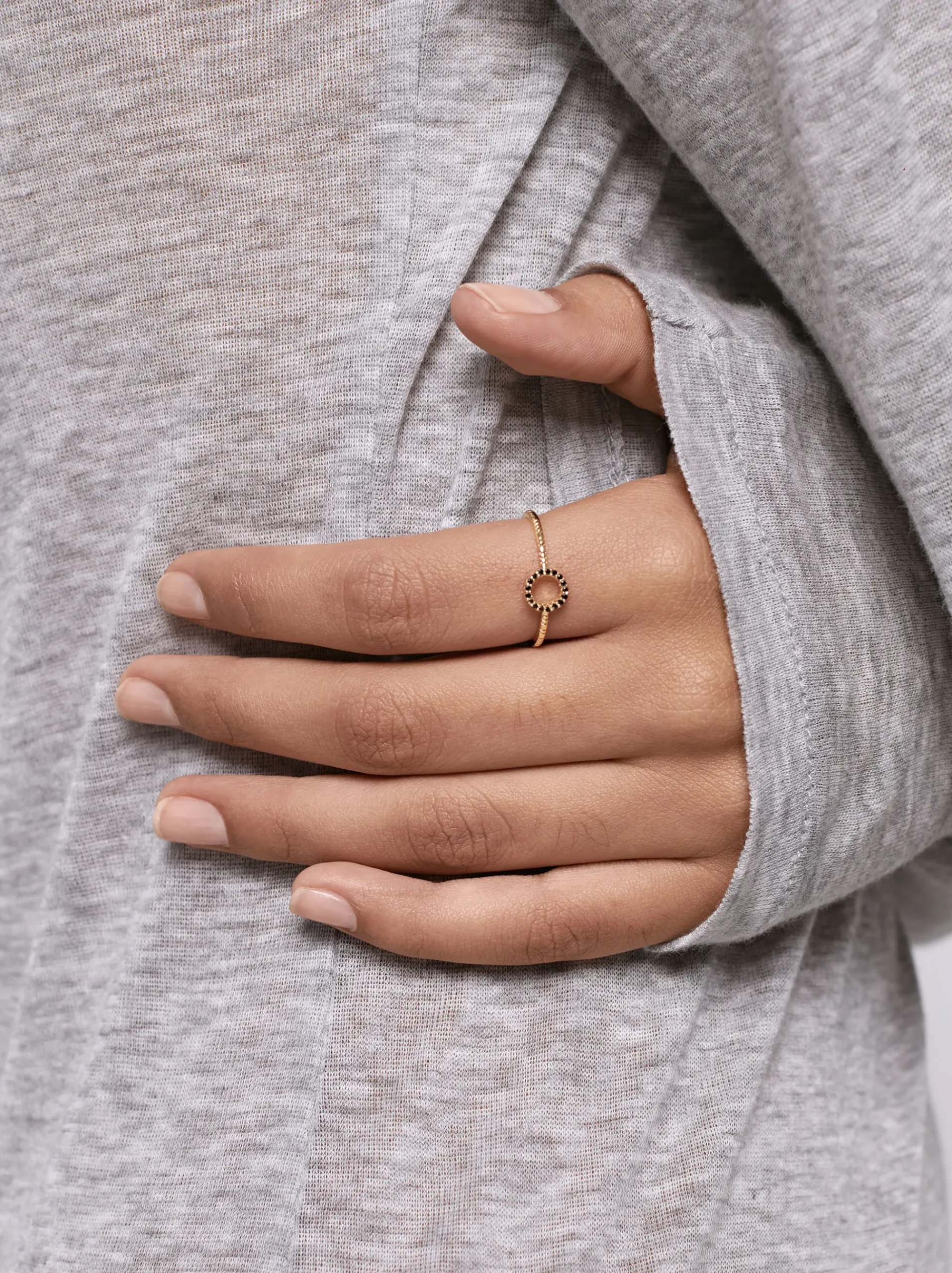 PARFOIS Basics|Strick>Ring Mit Zirkonia Schwarz