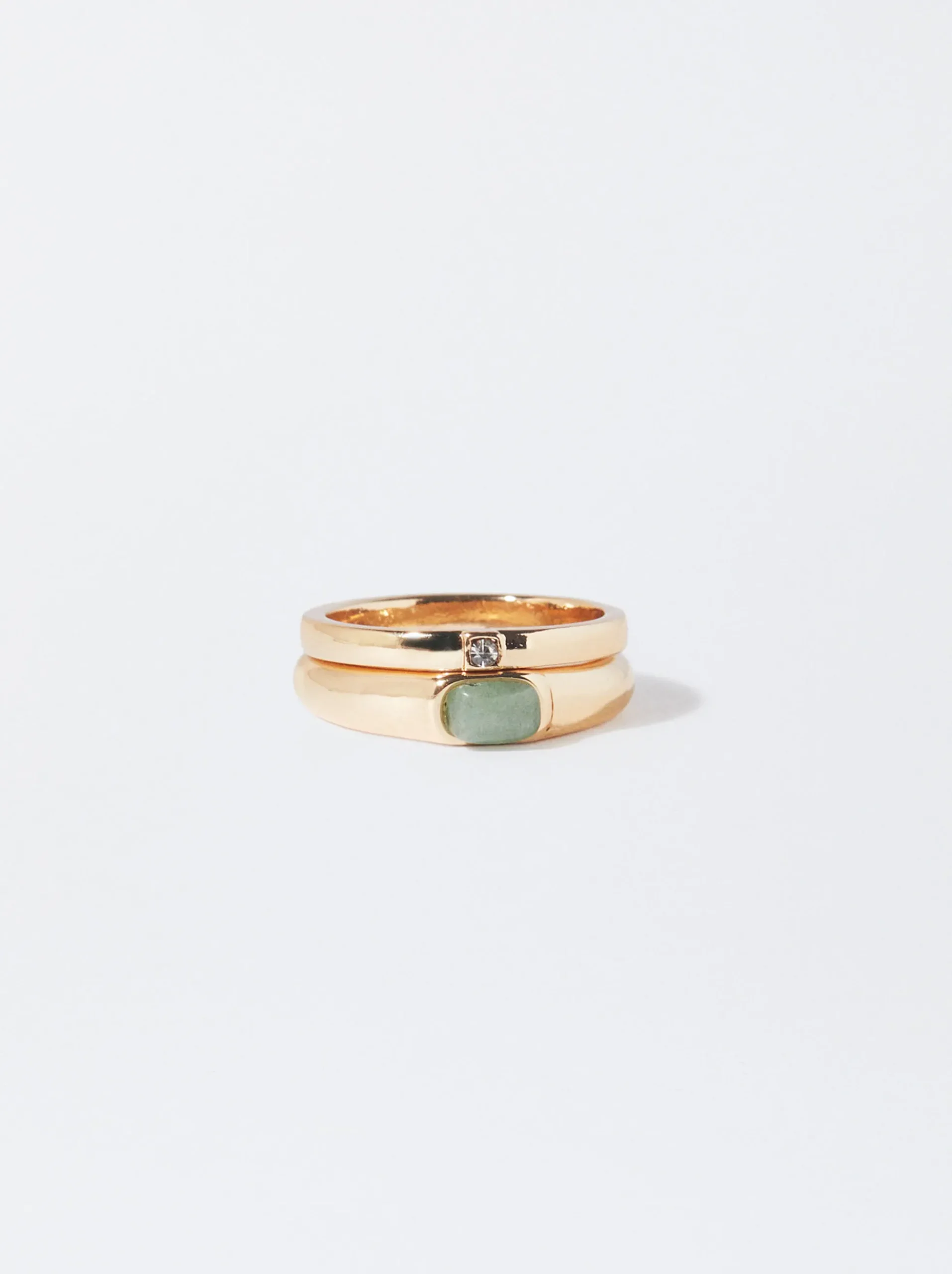 PARFOIS Basics|Tops und Shirts>Ringset Mit Stein Grün