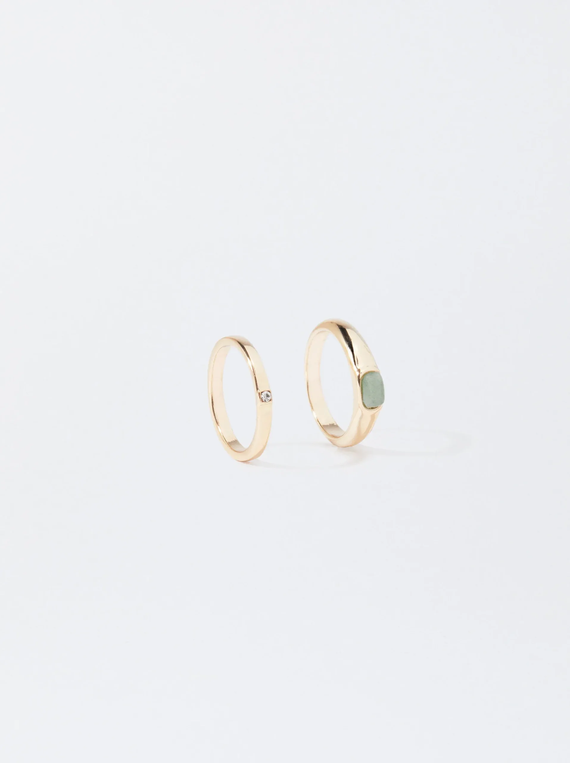 PARFOIS Basics|Tops und Shirts>Ringset Mit Stein Grün