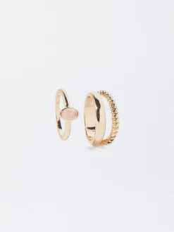 PARFOIS Basics|Blazer und Mäntel>Ringset Mit Stein Rosa