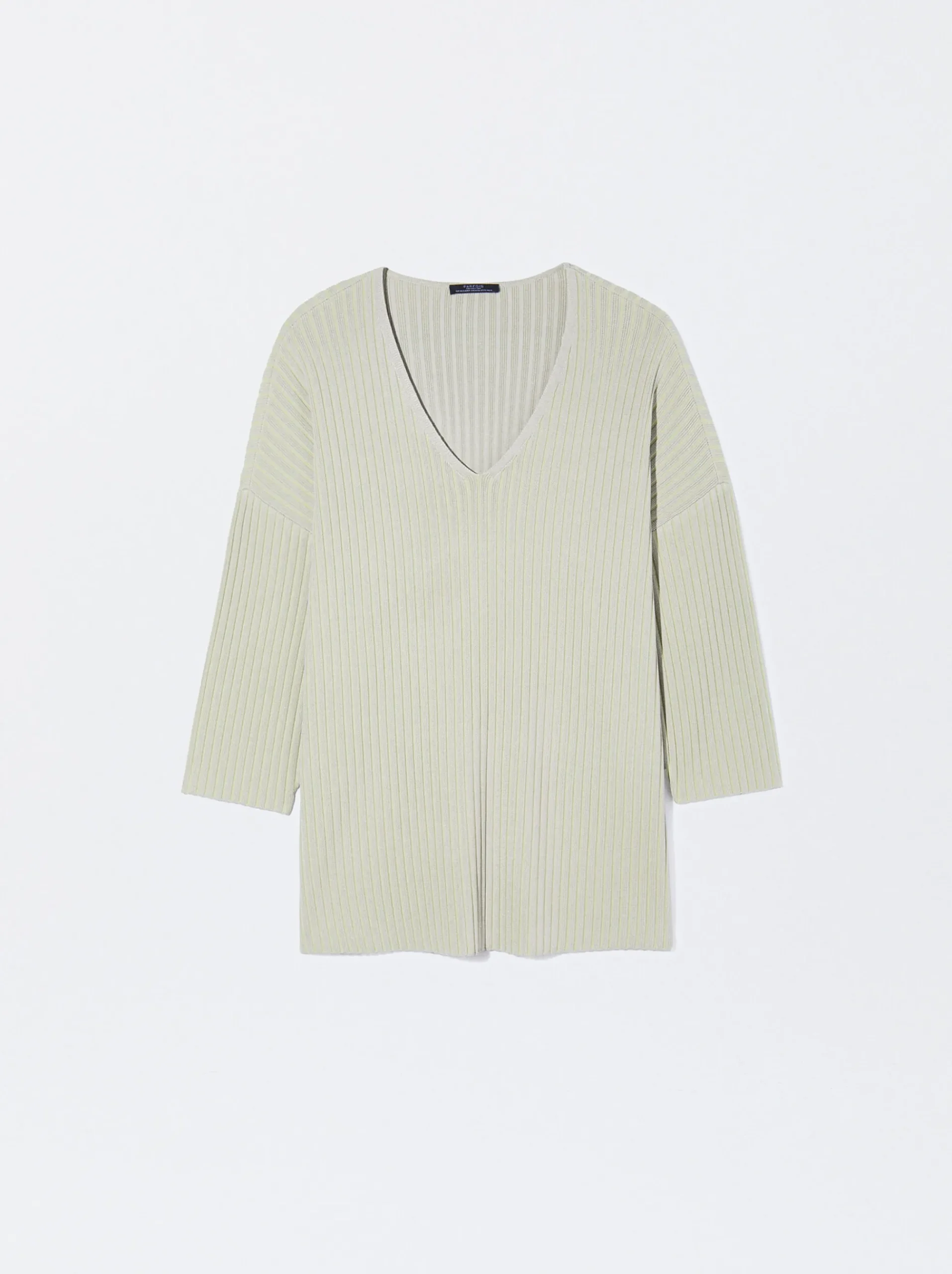 PARFOIS Lange Halsketten>Rippstrickpullover Grau