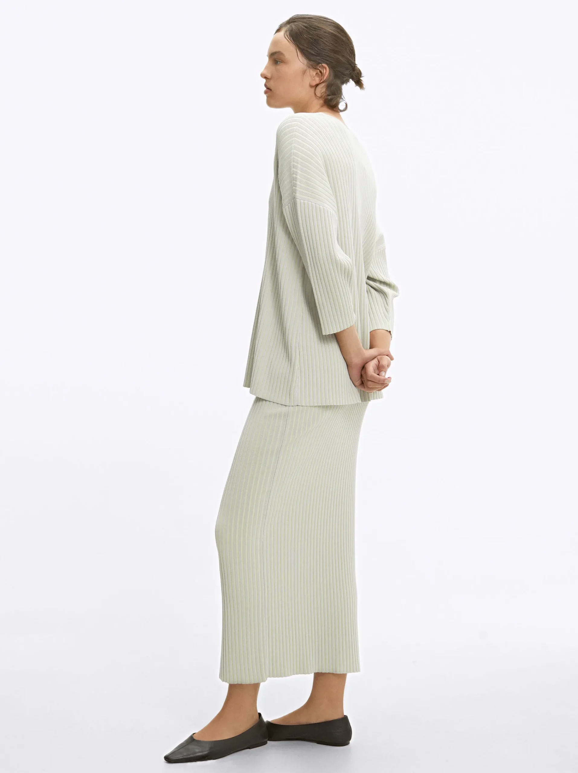 PARFOIS Lange Halsketten>Rippstrickpullover Grau