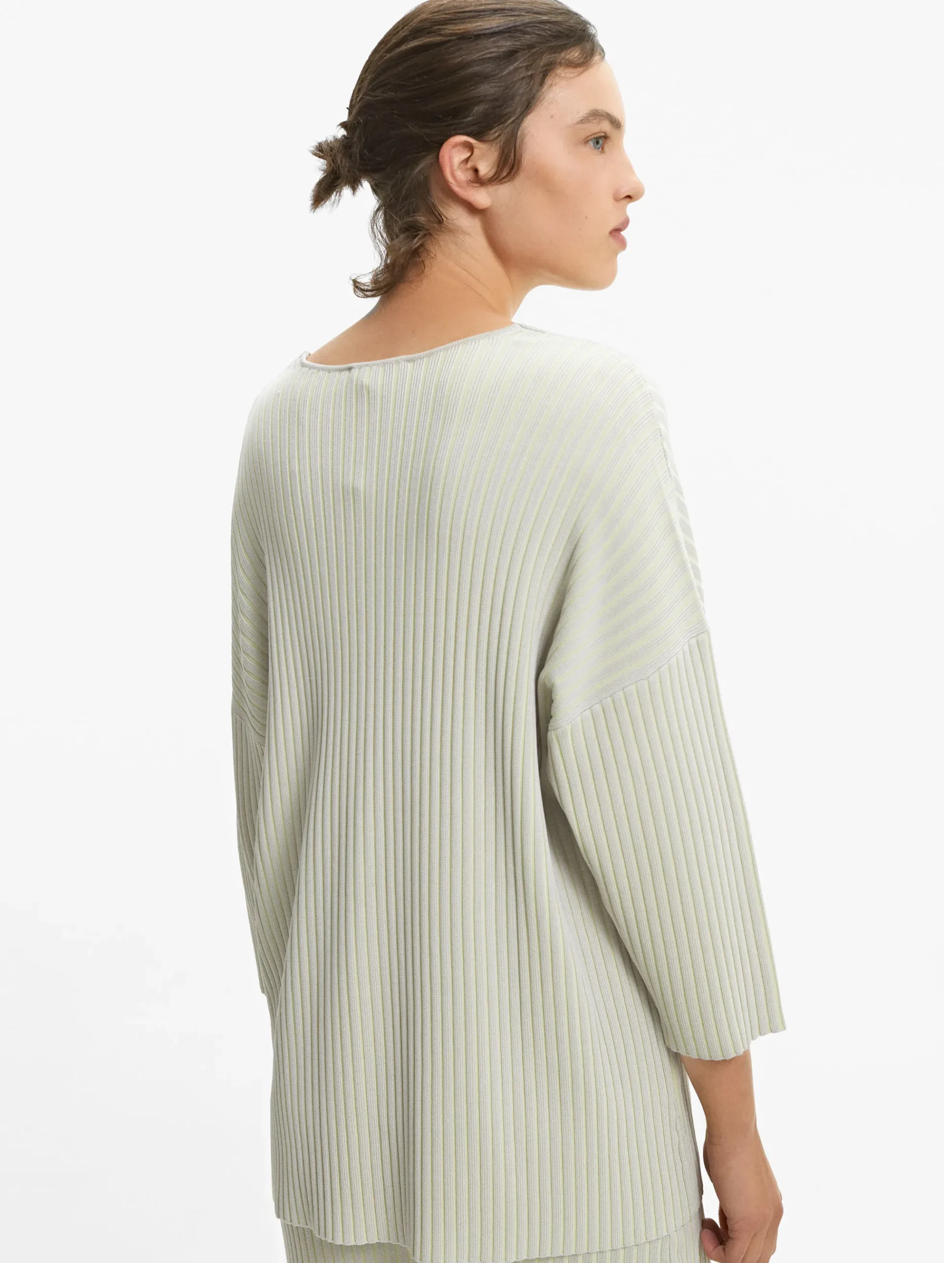 PARFOIS Lange Halsketten>Rippstrickpullover Grau