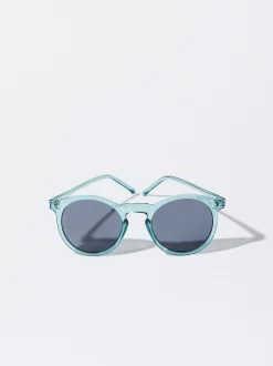 PARFOIS Kunststoff Sonnenbrille|Runde Sonnenbrille>Runde Sonnenbrille Blau