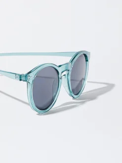 PARFOIS Kunststoff Sonnenbrille|Runde Sonnenbrille>Runde Sonnenbrille Blau