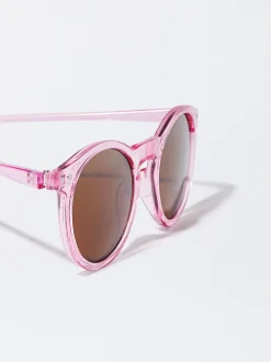 PARFOIS Kunststoff Sonnenbrille|Runde Sonnenbrille>Runde Sonnenbrille Rosa