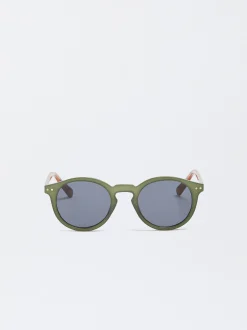 PARFOIS Kunststoff Sonnenbrille>Runde Sonnenbrille Khaki