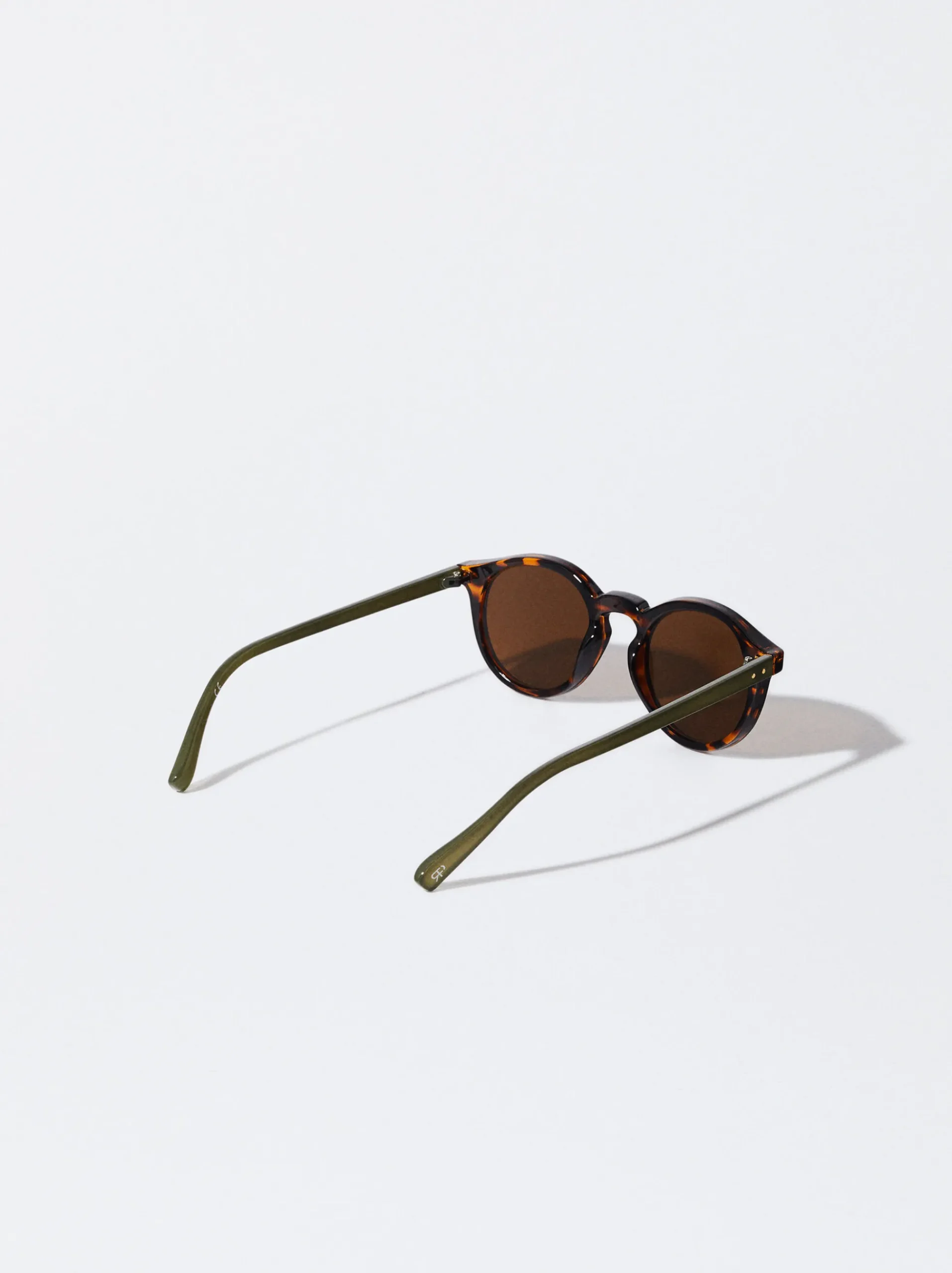 PARFOIS Kunststoff Sonnenbrille|Runde Sonnenbrille>Runde Sonnenbrille In Schildpattoptik Khaki
