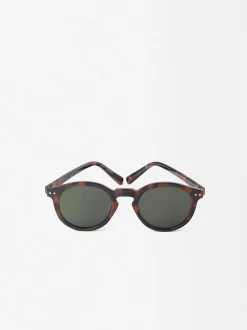 PARFOIS Kunststoff Sonnenbrille>Runde Sonnenbrille In Schildpattoptik Braun