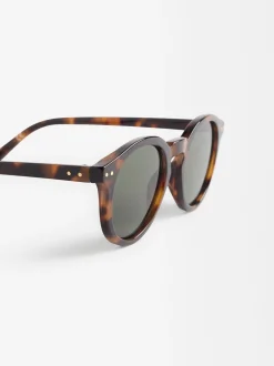 PARFOIS Kunststoff Sonnenbrille>Runde Sonnenbrille In Schildpattoptik Braun