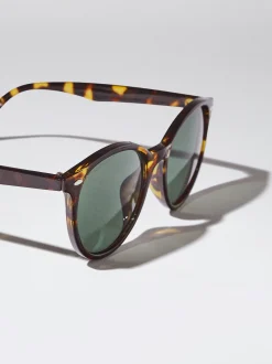 PARFOIS Kunststoff Sonnenbrille|Sechseckige Sonnenbrille>Runde Sonnenbrille In Schildpattoptik Braun