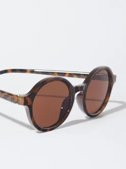 PARFOIS Kunststoff Sonnenbrille|Ovalem Sonnenbrille>Runde Sonnenbrille In Schildpattoptik Braun