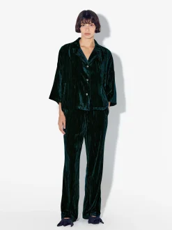 PARFOIS Kleider>Samtbluse Blau