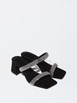 PARFOIS Raffinierter Modeschmuck|Kurze Halsketten>Sandalen Mit Absatz Und Strass Schwarz