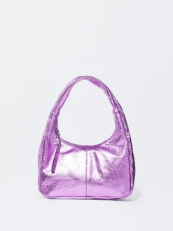 PARFOIS Schultertaschen>Schultertasche Aus Metallic-Leder Violett