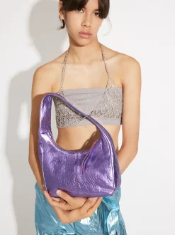 PARFOIS Schultertaschen>Schultertasche Aus Metallic-Leder Violett