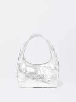 PARFOIS Schultertaschen|Taschen aus Leder NEW>Schultertasche Aus Metallic-Leder Silber