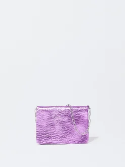 PARFOIS Schultertaschen|Grosse Taschen>Schultertasche Aus Metallic-Leder Violett