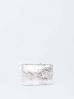 PARFOIS Schultertaschen|Basics>Schultertasche Aus Metallic-Leder Silber