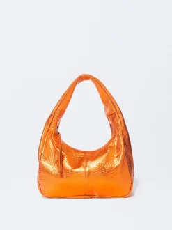 PARFOIS Ponchos und Kimonos>Schultertasche Aus Metallic-Leder Orange