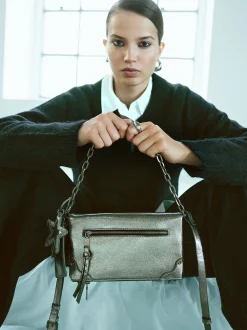 PARFOIS Basics|Handtaschen>Schultertasche Im Metallischen Look Silber