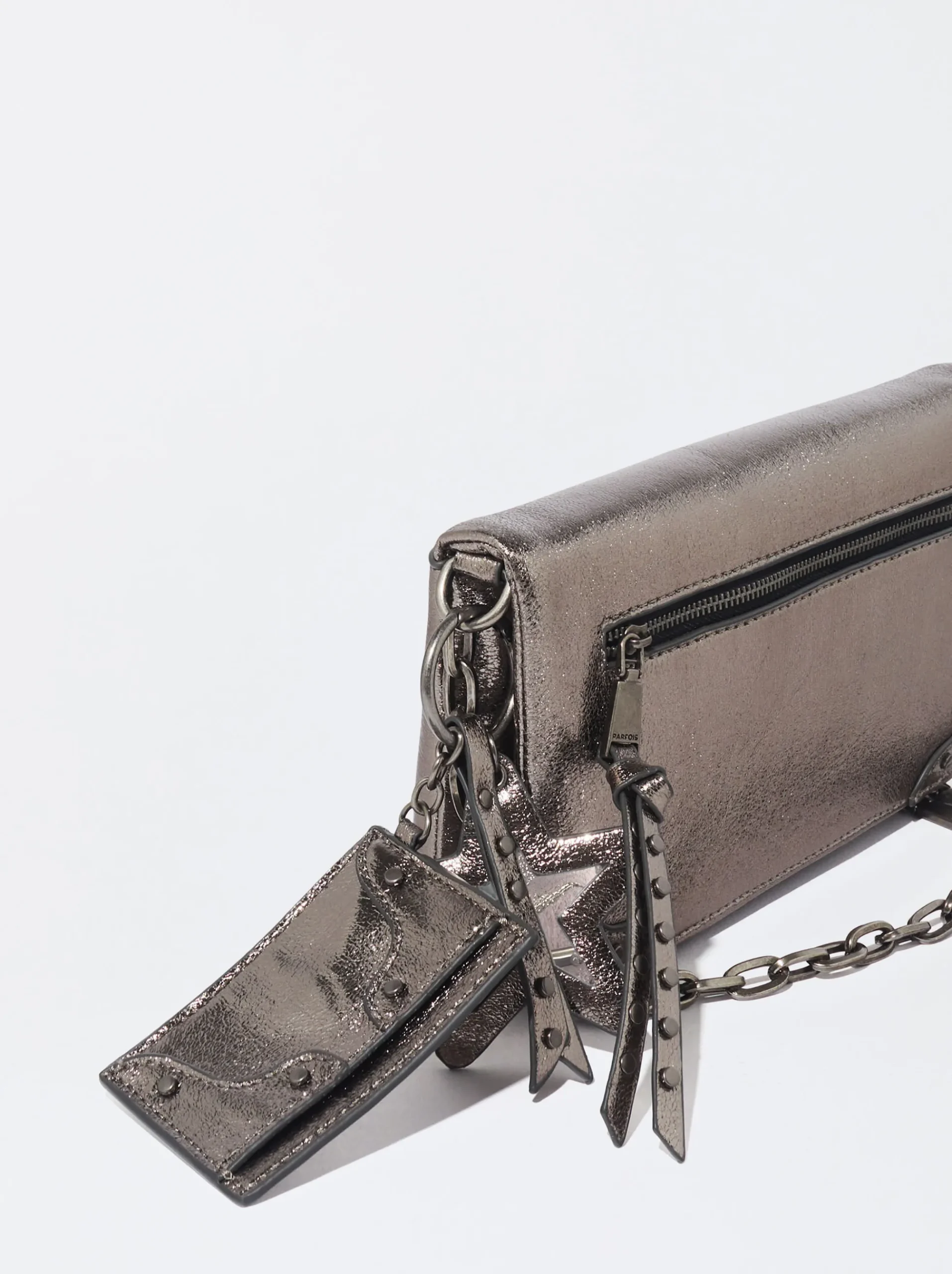 PARFOIS Basics|Handtaschen>Schultertasche Im Metallischen Look Silber